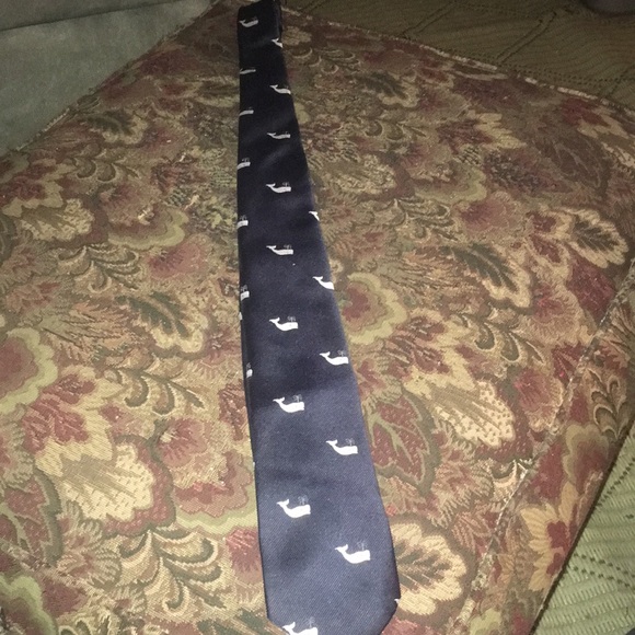 Pintail Men Blue Tie with White Whales - Picture 3 of 6